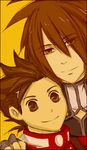  age_difference brown_eyes father_and_son kratos_aurion lloyd_irving lowres male male_focus simple_background tales_of_(series) tales_of_symphonia 