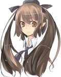  :3 bad_id bad_pixiv_id brown_eyes brown_hair hat highres himekaidou_hatate kuroi_mizore long_hair pointy_ears portrait sketch solo tokin_hat touhou twintails 