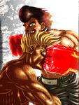  abs battle blood boxing boxing_gloves bryan_hawk face_punch glowing glowing_eyes hajime_no_ippo in_the_face multiple_boys muscle punching shorts takamura_mamoru 