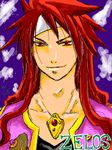  1boy blue_eyes headband long_hair male male_focus oekaki red_eyes red_hair redhead solo tales_of_(series) tales_of_symphonia zelos_wilder 