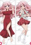  1girl baka_to_test_to_shoukanjuu blue_eyes blush breasts china_dress chinadress chinese_clothes daikimura dakimakura dress female full_body himeji_mizuki legs long_hair miniskirt pink_hair school_uniform skirt smile solo thighs 