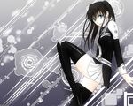  artist_request black_hair blue_eyes boots d.gray-man lenalee_lee solo thigh_boots thighhighs twintails zettai_ryouiki 