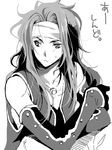  1boy headband long_hair male male_focus monochrome oekaki simple_background solo sweatdrop tales_of_(series) tales_of_symphonia zelos_wilder 