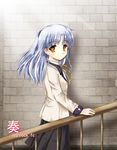  angel_beats! long_hair rock.fc school_uniform silver_hair solo tenshi_(angel_beats!) yellow_eyes 