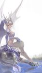  dragon_girl highres horns masuchi monster_girl original sitting solo wings 