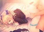  bed blonde blonde_hair bottomless cum cum_in_pussy cum_inside cure_girl game_cg nanjou_rena open_mouth panties panties_around_leg pantsu semen sex twintails underwear yellow_eyes 