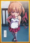  blush brown_eyes brown_hair camisole child comic frown hair_ribbon loli marui_mitsuba mitsudo_moe ribbon shoes short_hair skirt striped striped_thighhighs sweat tasaka_shinnosuke thighhighs twin_tails 