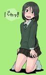  bad_id bad_pixiv_id black_hair blush bob_cut fate/zero fate_(series) full_body green_eyes kitakarai male_focus necktie open_mouth shorts socks solo tears waver_velvet 