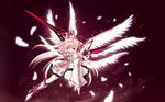  long_hair pink_hair tateha weapon wings 