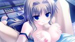  blue_eyes breasts brown_hair censored chisha game_cg long_hair midori_no_umi nipples paizuri penis yukie 