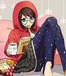  book cookie country_ma'am eating food galibo glasses hood hoodie leggings original print_legwear skirt solo trencker 