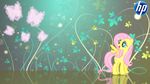  absured_res blue blue_eyes bright_background butterfly colorful_background cute cutie_mark desktop_background equine female fluttershy_(mlp) friendship_is_magic glimmering happy hasbro hi_res horse hp my_little_pony pegasus pink_butterflies pink_hair ribbons smile standing stripes swirls wallpaper wings 