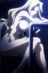  1girl absurdres bare_shoulders blonde_hair blue_eyes breasts elizabeth_mably elizabeth_mayberry female freezing freezing_(series) girl highres large_breasts long_hair navel nipples nude screencap sitting solo soloj stitched 