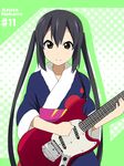  black_hair brown_eyes character_name electric_guitar guitar ikari_manatsu instrument k-on! long_hair nakano_azusa smile solo twintails 