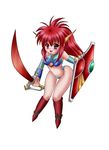  dragon_half mink red_hair solo sword weapon weapons 
