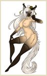  anthro asian blue_eyes body_markings breasts cat egyptian feline female feralise hair hybrid legwear long_hair looking_at_viewer mammal markings nipples nude plain_background pose pubes siamese solo stockings tattoo white_background 