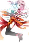  black_legwear breasts guilty_crown hair_ornament hair_tubes hairclip highres pink_eyes pink_hair sideboob simple_background small_breasts solo suzushiro thighhighs twintails white_background yuzuriha_inori 
