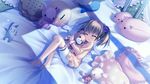  barefoot bed brown_hair doll game_cg loli long_hair midori_no_umi tsumugi_(midori_no_umi) yukie 