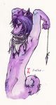  anthro antropomorfic canine dog fluffy_tail fur hair invalid_tag k9 lester lesterhusky long_hair looking_at_the_viewer looking_at_viewer male mammal purple purple_body purple_fur purple_hair rikku solo tail 