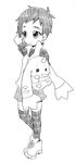  digimon genderswap li_jenrya short_hair skirt terriermon thighhighs 