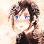  bad_id bad_pixiv_id black_hair blue_eyes blush kingdom_hearts kingdom_hearts_358/2_days rin2010 short_hair solo xion_(kingdom_hearts) 