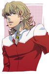  barnaby_brooks_jr blonde_hair glasses green_eyes jacket jewelry male_focus miyuu_(crazy_lollipop) necklace red_jacket solo tiger_&amp;_bunny 
