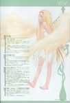  angel_notes angel_wings arms_behind_back artbook barefoot blonde_hair dress full_body hands_clasped long_hair own_hands_together scan solo sundress takeuchi_takashi translation_request v/v very_long_hair white_dress wings yellow_eyes 