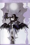  artbook bird black_hair character_name gransurg_blackmore male_focus pfalz raven_(animal) scan solo tsukihime wings 
