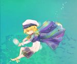  bandage bandages blonde_hair eyepatch hat male male_focus oliver_(vocaloid) sailor sailor_hat short_hair smile tree vocaloid yellow_eyes 