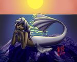  dark_skin dewgong female fins fish_tail grey_eyes horn human humanized mammal mermaid midriff nintendo no_feet pok&#233;mon pok&eacute;mon solo sunset tail video_games wretneck 