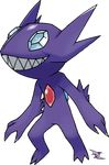  ambiguous_gender blue_eyes gem nintendo plain_background pok&#233;mon pok&eacute;mon purple purple_body sableye solo teeth transparent_background video_games xous54 