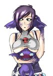  bell black_sclera blue_eyes blush boob_hat breasts c: couple female gem hair human humanized mammal nintendo pok&#233;mon pok&eacute;mon purple purple_body purple_hair sableye smile square_crossover under_boob video_games xbluexaurax 