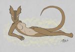  breasts creature71 female green_eyes lizard looking_at_viewer milanna navel necklace nude reptile scalie solo stars 