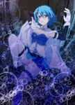  akenoin_soumon armband blue_eyes blue_hair bubble cape gloves magical_girl mahou_shoujo_madoka_magica miki_sayaka panties pantyshot short_hair solo soul_gem underwear 