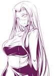  bad_id bad_pixiv_id breasts fate/stay_night fate_(series) glasses kichihachi large_breasts long_hair monochrome rider solo turtleneck very_long_hair 