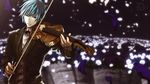  blue_eyes blue_hair instrument kaito_(vocaloid) vocaloid 