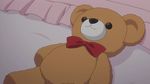  animated animated_gif aqua_hair bear bra breast_press breasts large_breasts lowres r-15 sonokoe_utae underwear yellow_bra 