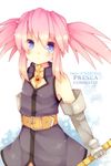  belt blue_eyes character_name copyright_name elbow_gloves gloves long_hair pink_hair presea_combatir sidelocks solo suzuna_(mark_of_luck) tales_of_(series) tales_of_symphonia twintails 