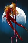  bodysuit breasts cai-man closed_eyes hair_ornament lance_of_longinus long_hair medium_breasts moon neon_genesis_evangelion orange_hair plugsuit rebuild_of_evangelion shikinami_asuka_langley solo souryuu_asuka_langley 