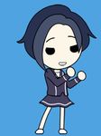  animated animated_gif blue_hair chibi kobayakawa_rinko koihime_musou legs love_plus lowres parody school_uniform short_hair skirt sollapon solo winter_uniform 