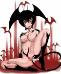  black_hair breasts censored devilman_lady female pussy red_eyes rir tongue 
