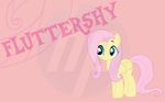  blue_eyes cutie_mark english_text equine eyelashes female fluttershy_(mlp) friendship_is_magic hi_res horse looking_away my_little_pony pegasus pink_background pink_hair pink_writing plain_background shy spirals standing tablet_background tablet_wallpaper wings yellow_body 