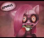  bleeding blood crazy_look creepy english_text equine friendship_is_magic horse imalou_(artist) insane mask murderous my_little_pony nightmare_fuel nosebleed pink_body pink_hair pinkie_pie_(mlp) scary shrunken_eyes smile solo stare tagme text unsettling_smile wide_eyes 