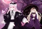  alternate_costume bad_id bad_pixiv_id blonde_hair breasts bug butterfly cherry_blossoms cleavage collar dress eyes ghost gloves hat insect koumajou_densetsu koumajou_densetsu_2 long_hair medium_breasts moon mr.05 multiple_girls nun pink_eyes pink_hair purple_eyes ribbon saigyouji_yuyuko short_hair smile touhou tree triangular_headpiece umbrella yakumo_yukari 