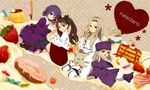 bad_id bad_pixiv_id boots brown_hair child doughnut fate/zero fate_(series) food fruit hair_ribbon haruto_(artist) hat illyasviel_von_einzbern irisviel_von_einzbern long_hair matou_sakura mother_and_daughter multiple_girls pantyhose purple_eyes purple_footwear purple_hair purple_hat red_eyes ribbon siblings sisters strawberry sweets thighhighs toosaka_rin twintails white_hair younger 