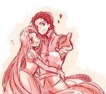  1girl blush couple dress flynn_rider hetero hug long_hair maseri_0117 rapunzel_(disney) short_hair smile tangled very_long_hair 