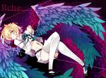  bad_id bad_pixiv_id beatmania beatmania_iidx blonde_hair character_name groin male_focus mary_janes midriff multiple_wings navel one_eye_closed otoko_no_ko pink_eyes rche_(beatmania) rooseputo_02 shoes solo star thighhighs wings 