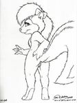  back_turned female fifi_la_fume james_m_hardiman looking_at_viewer looking_back mammal nude presenting presenting_pussy pussy raised_tail sketch skunk solo tail tiny_toon_adventures tiny_toons warner_brothers 