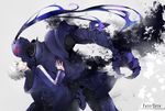  amakura_(am_as) armor berserker_(fate/zero) blood fate/zero fate_(series) full_armor hood hoodie male_focus matou_kariya multiple_boys white_hair 