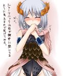  armor blush female gray_hair grey_hair shimo_(depthbomb) translation_request 